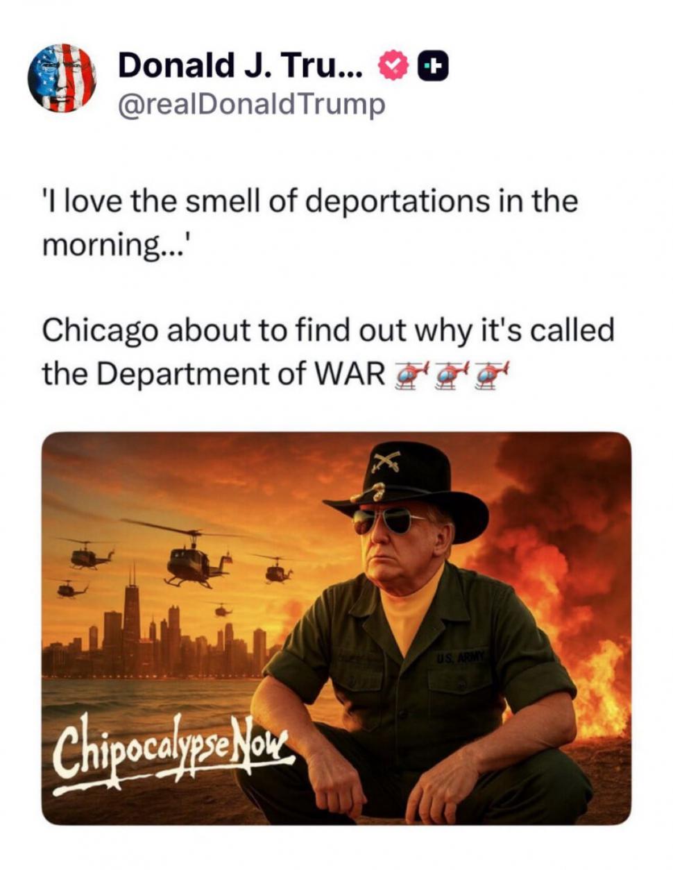 Mii de oameni au ieșit în stradă după ce Trump a postat "Chipocalypse now: Îmi place mirosul deportărilor dimineața devreme" 1005340