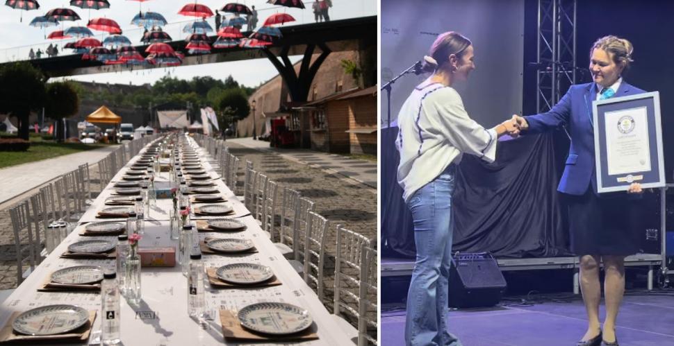 Alba Iulia a intrat pentru a treia oară în Cartea Recordurilor: Cea mai lungă masă din materiale reciclabile din lume, în imagini 1007060