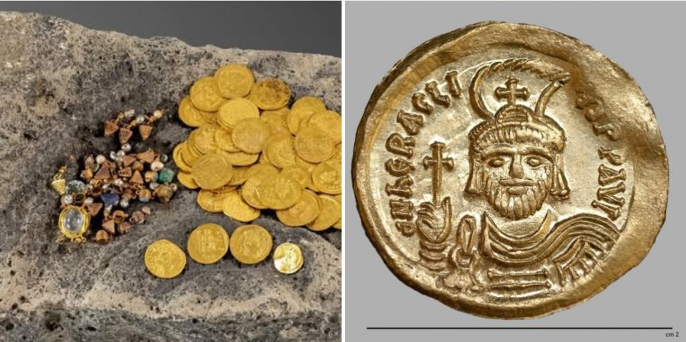 O comoară cu bijuterii şi monede bizantine din aur, vechi de 1.400 de ani, a fost descoperită în Israel 1010151