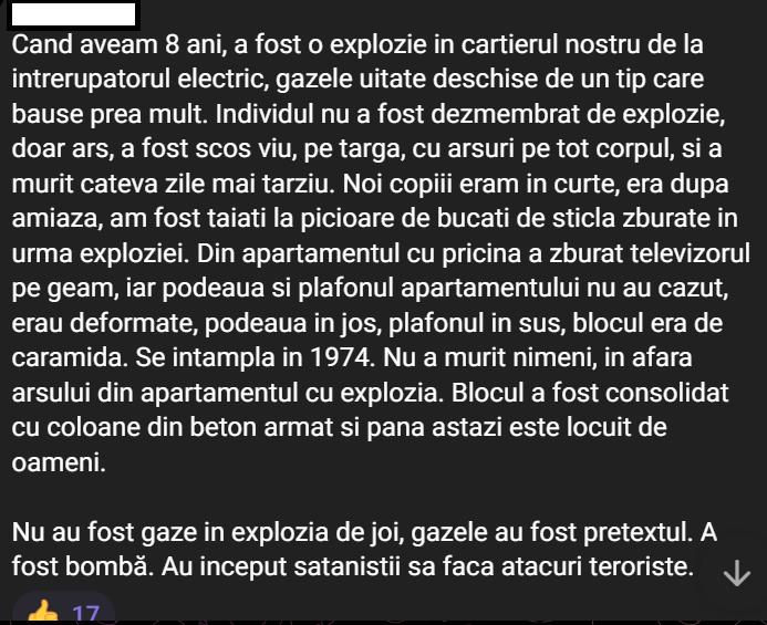 Avalanșă de postări halucinante despre explozia din Rahova. SRI: O campanie de dezinformare coordonată 1016559