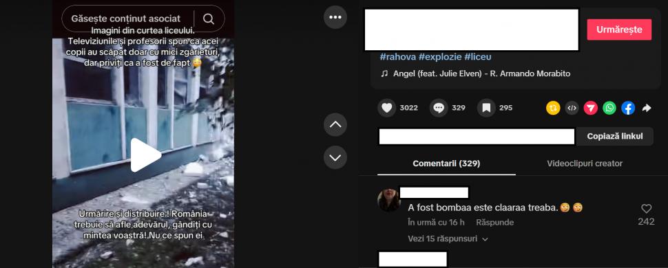 Avalanșă de postări halucinante despre explozia din Rahova. SRI: O campanie de dezinformare coordonată 1016572