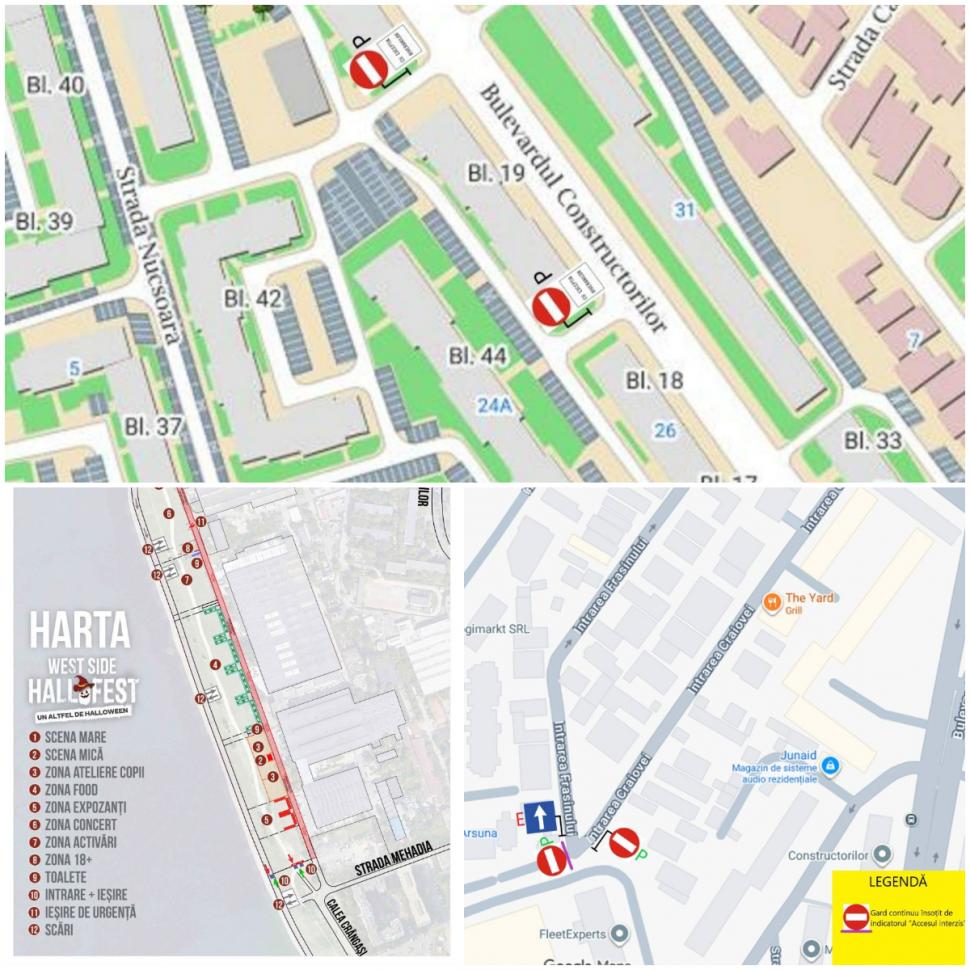 Restricţii de circulaţie în Capitală pentru festivalul West Side Hallo Fest. Hărţile pe unde se poate circula în zona evenimentului 1017934