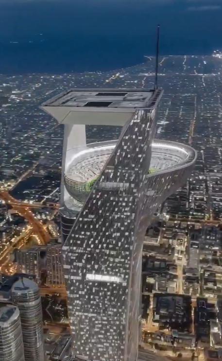 Cum va arăta „stadionul din cer” pe care Arabia Saudită îl construiește la 350 de metri deasupra solului. Costă 1 miliard de dolari 1019348