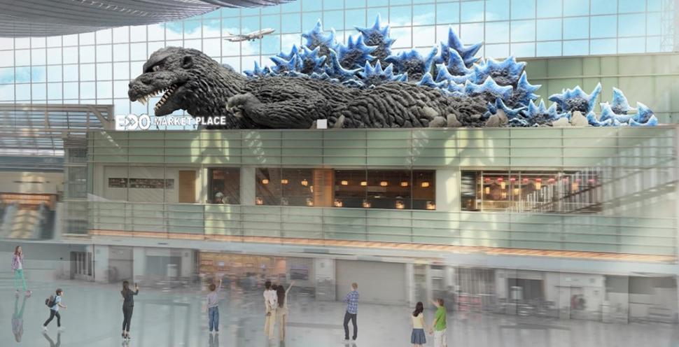 Un monstru Godzilla „la o scară impresionantă” va întâmpina pasagerii, pe aeroportul internațional din țara de origine a creaturii 1019268