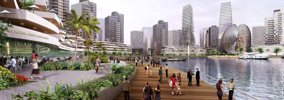 Mega-orașul construit pe o insulă artificială din ocean e 80% gata. Cum arată acum vs. viitorul Eko Atlantic, numit „Dubaiul Africii” 1020055