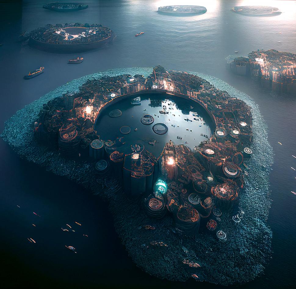 Polimeropolis este un oraș futurist propus ca soluție pentru Marea Insulă de Gunoaie din Pacific: Cum ar arăta „inelele urbane” pe apă 1020531