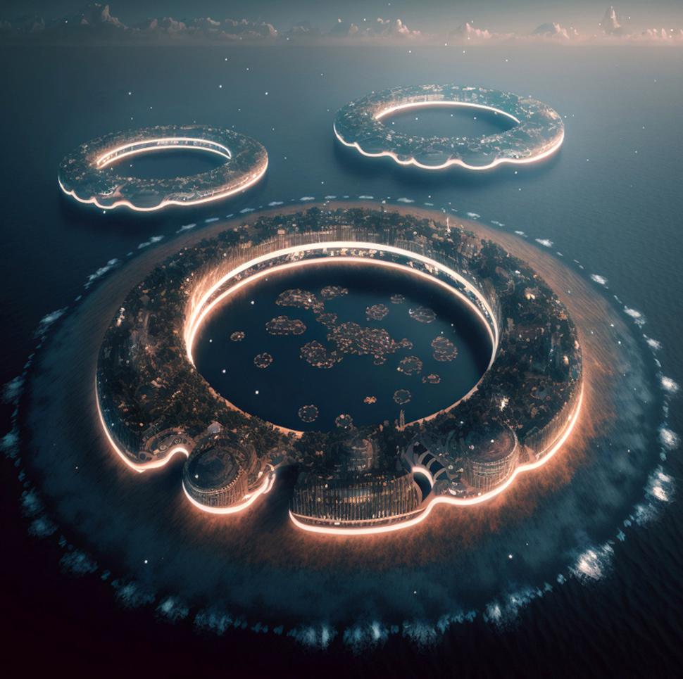 Polimeropolis este un oraș futurist propus ca soluție pentru Marea Insulă de Gunoaie din Pacific: Cum ar arăta „inelele urbane” pe apă 1020533