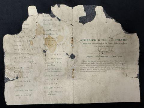 Singura listă de pasageri care a rămas după naufragiul Titanicului va fi scoasă la licitaţie. Cui i-a aparținut și cum a fost găsită 1021088