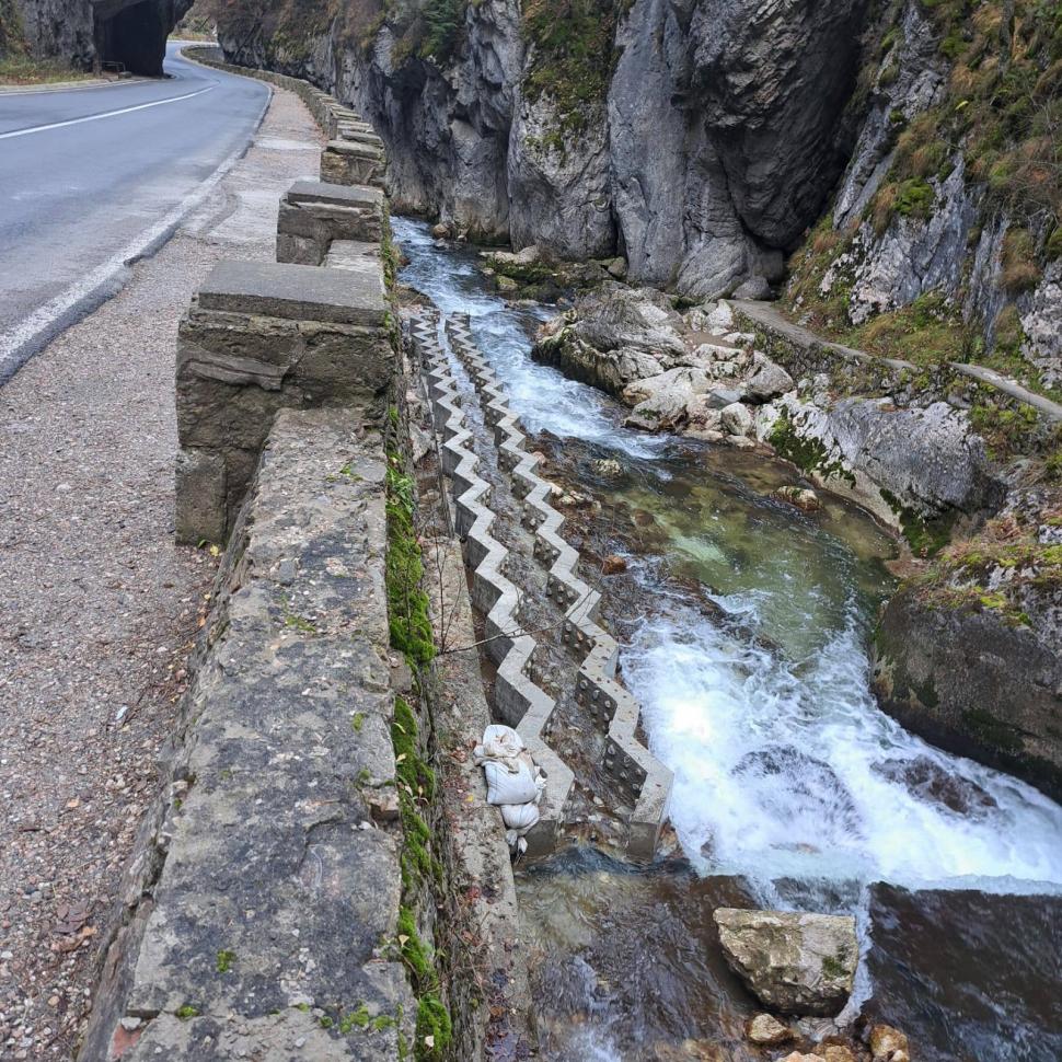 Peștii au acum scări pe râul Bicaz. Sistemul a fost testat și funcționează: „Speciile care nu sar ca păstrăvul pot să urce în amonte” 1025979