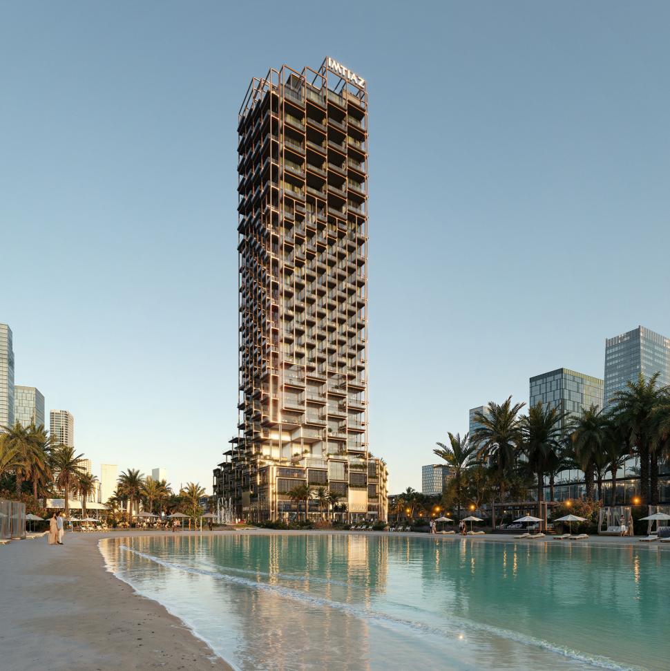 Un zgârie-nori „întors pe dos”, cu structură de exoschelet și terase cu piscine, se construiește în Dubai. Cum va arăta Symphony Tower 1025818