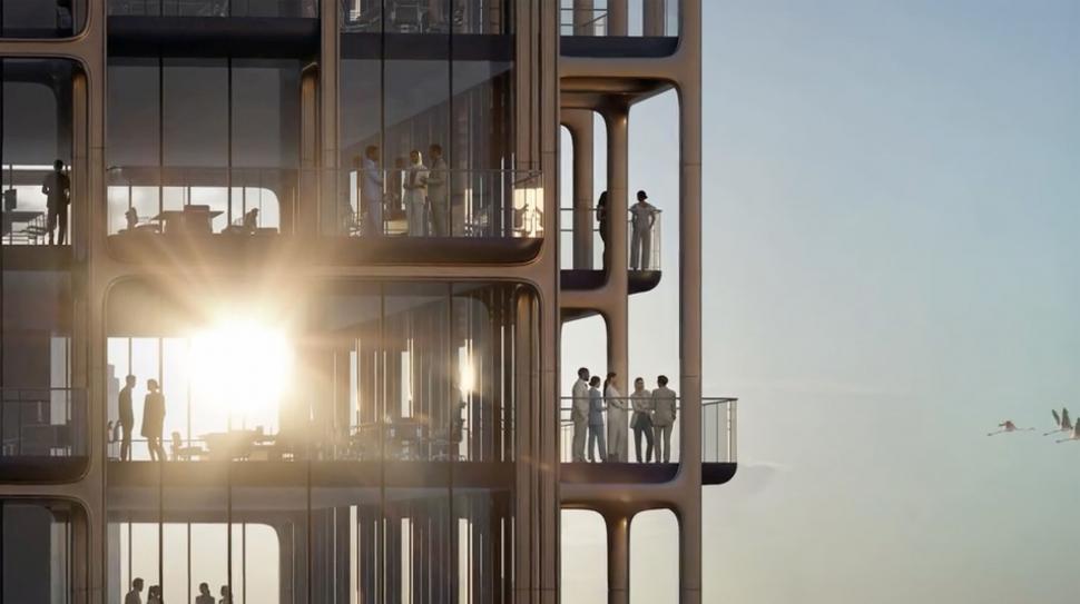 Un zgârie-nori „întors pe dos”, cu structură de exoschelet și terase cu piscine, se construiește în Dubai. Cum va arăta Symphony Tower 1025822