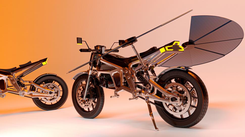 Așa arată prima motocicletă din lume alimentată de soare. Are panouri ca niște aripi: „Își generează propria energie, oriunde” 1025857