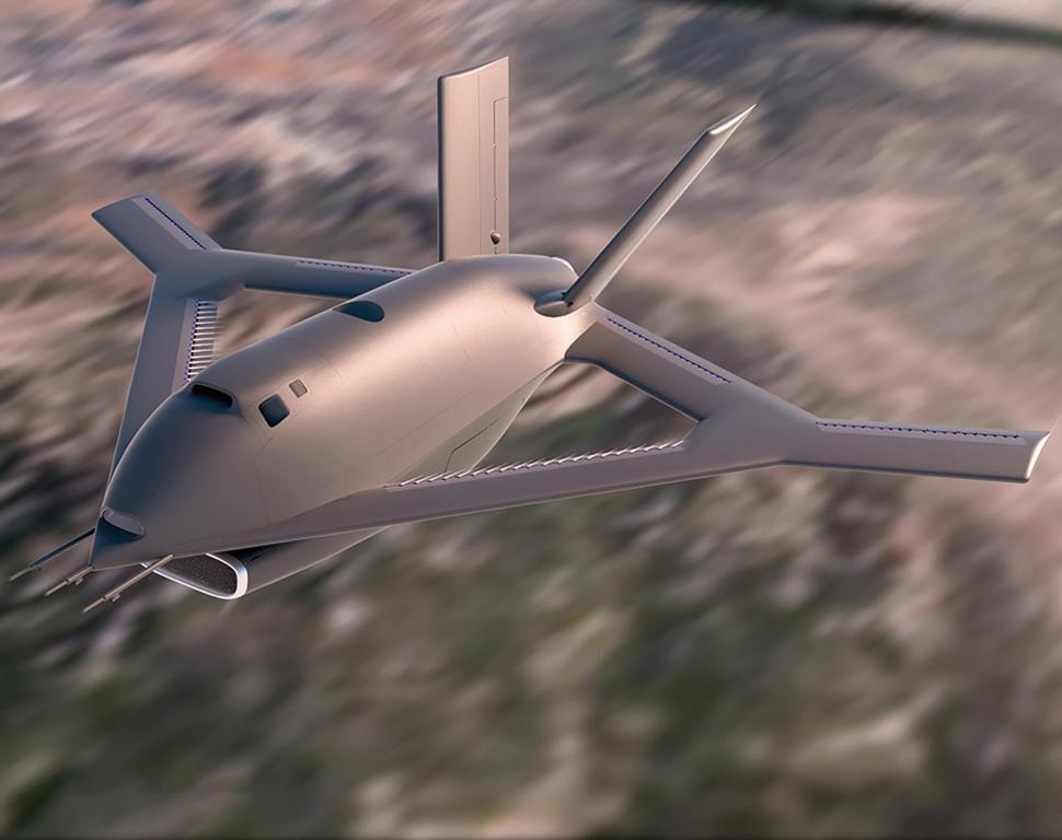 „Avionul viitorului” nu are flapsuri sau cârme, dar are găuri în aripa cu formă de diamant. Cum va arăta X-65, construit de americani 1026596