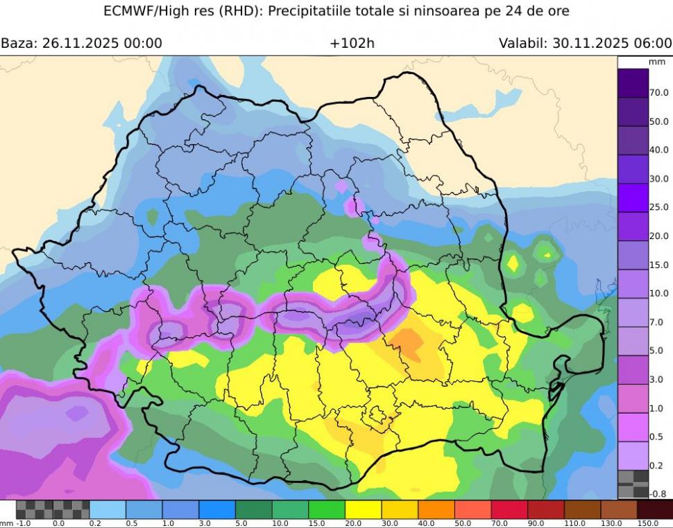 Hărţi cu ciclonul mediteranean "ADEL" care loveşte sudul și estul Europei. ANM: Ploi însemnate și în zona de sud și sud-est a României  1026740