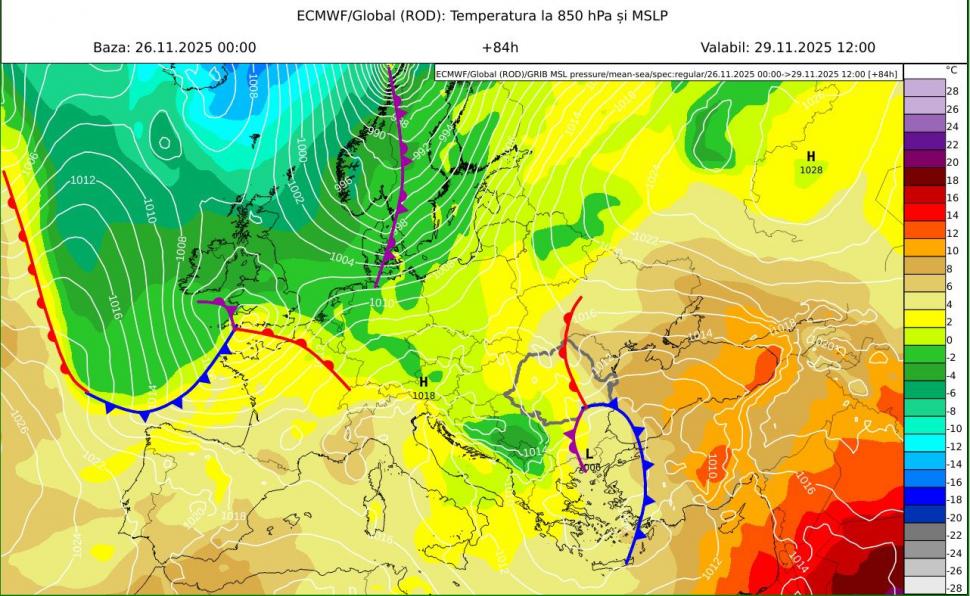 Hărţi cu ciclonul mediteranean "ADEL" care loveşte sudul și estul Europei. ANM: Ploi însemnate și în zona de sud și sud-est a României  1026741