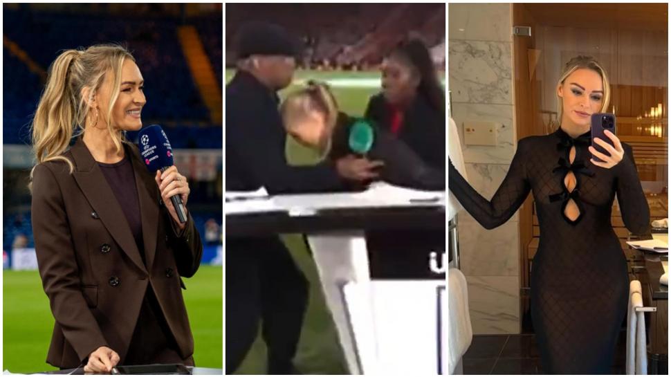 Momentul în care celebra prezentatoare Laura Woods leșină în direct, înaintea unui meci amical de fotbal 1028487