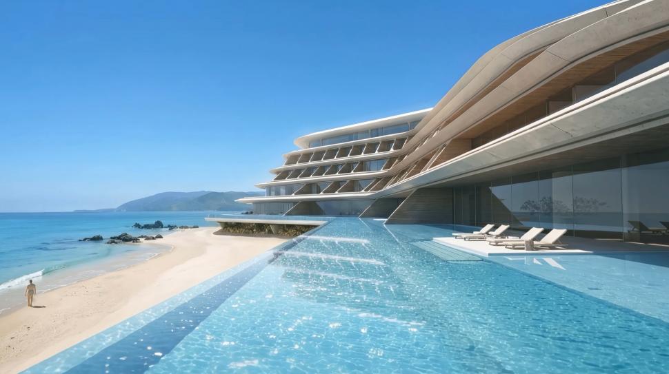 O clădire unică, în zig-zag, apare la malul mării, în locul în care oamenii „uită să moară”. Povestea Vertex 1032702