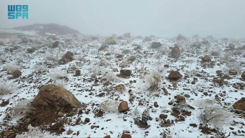 Peisaj de iarnă istoric în Arabia Saudită: a nins în deșert pentru prima dată în ultimii 30 de ani. Oamenii s-au dat cu sania 1033111