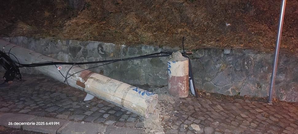 Sinaia: Copaci căzuți peste mașini și stâlpi de electricitate din cauza vântului puternic 1034172