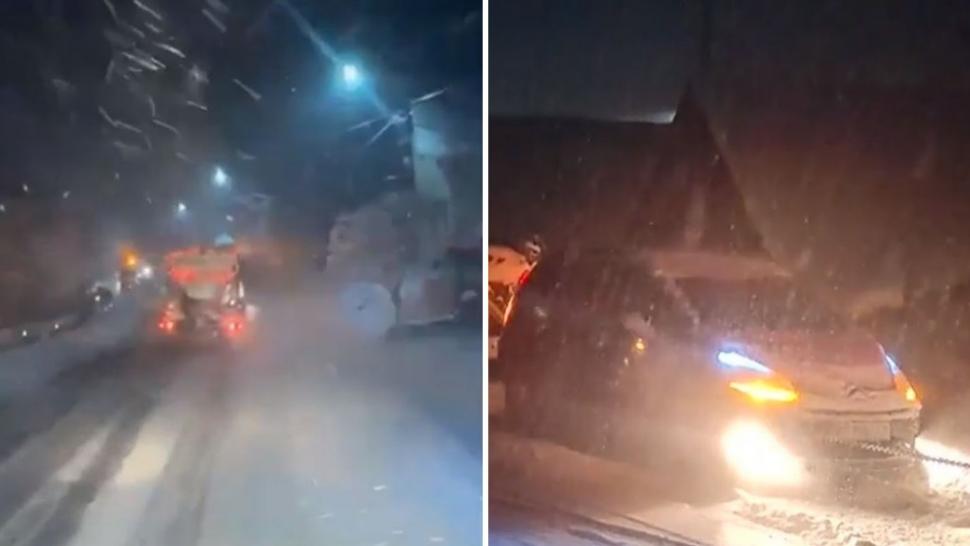 Ninsorile şi viscolul au blocat mai multe drumuri din ţară. Maşini înzăpezite şi restricţii de circulaţie. Ninge şi în București 1036603