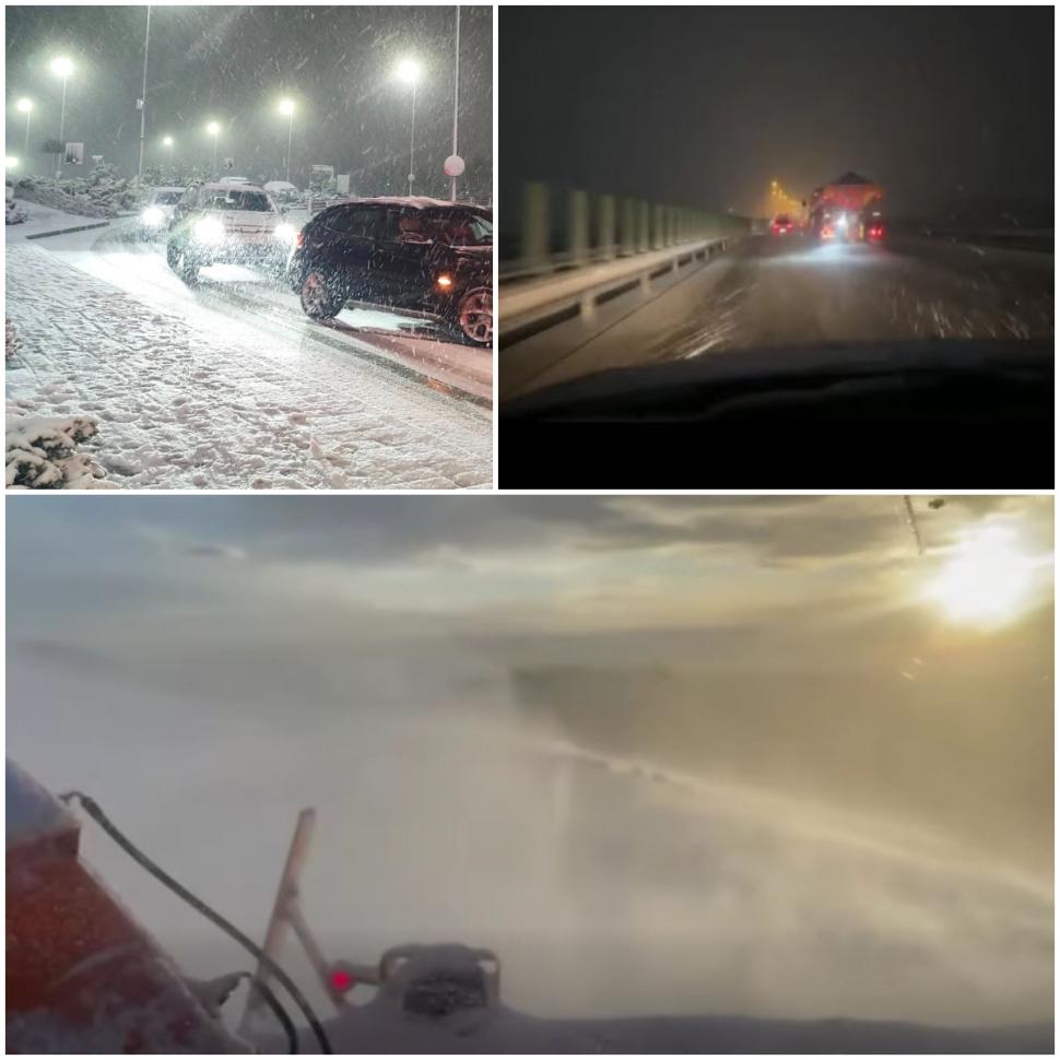 Circulaţia rutieră este închisă din cauza viscolului pe un drum din Botoşani. Trei ambulanţe sunt blocate în Vaslui 1036953