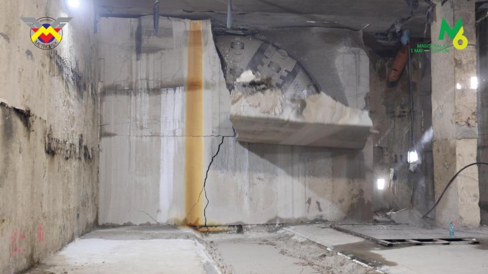 Scutul de forare „Sfânta Maria” a ajuns la stația de metrou Gara Băneasa. Stadiul lucrărilor la Magistrala 6 1039825