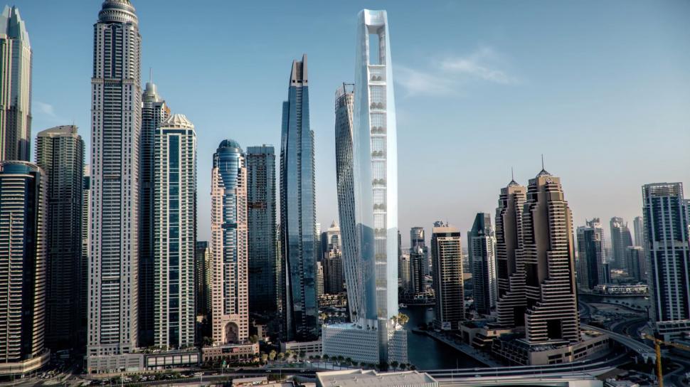 Cinci parașutiști zboară prin cel mai înalt hotel din lume, cu viteze de peste 200 km/h: Momentul e surprins în imagini „extraordinare” 1041558