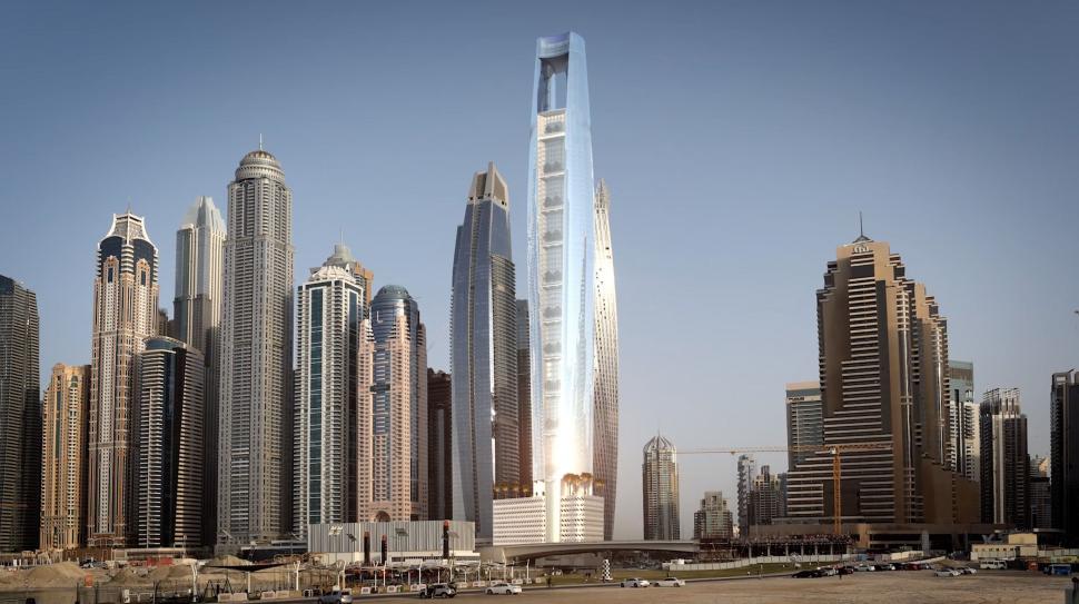 Cinci parașutiști zboară prin cel mai înalt hotel din lume, cu viteze de peste 200 km/h: Momentul e surprins în imagini „extraordinare” 1041559