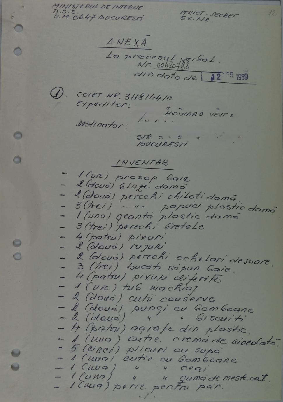 CNSAS: Ce fura Securitatea comunistă din coletele românilor. „Brontozauri de jucărie, chiloți de damă și gumă de mestecat” 1041634