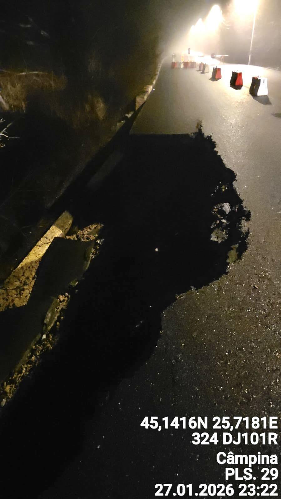 O bandă de circulație a DJ 101R s-a prăbușit la Câmpina: „Drumul este închis în totalitate, pe ambele sensuri de mers” 1041497