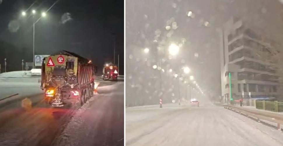 A nins abundent în Bucureşti şi în ţară. Drumarii au ieșit la dat zăpada pe A1 și A2. Șoferii se plâng că se acționează cu întârziere 1042726