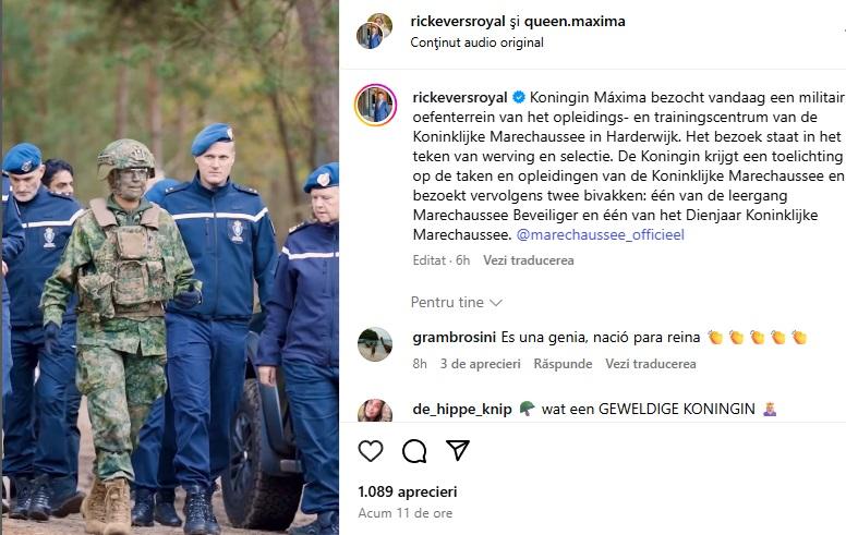 Imagini cu regina Maxima a Olandei, la exerciții de rezistență fizică sau de tras cu arma. La 54 de ani, se pregătește să fie rezervist 1044138