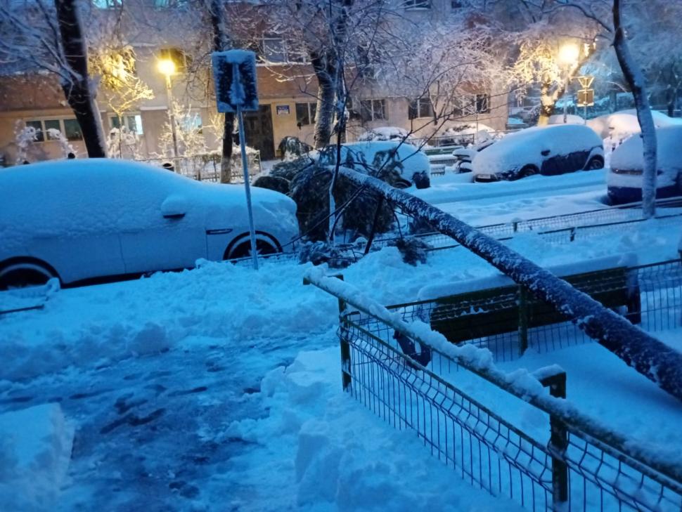 Bucureștiul e paralizat din cauza ninsorii cum nu a mai fost de 20 de ani. Oamenii abia merg prin zăpadă până la genunchi 1046961