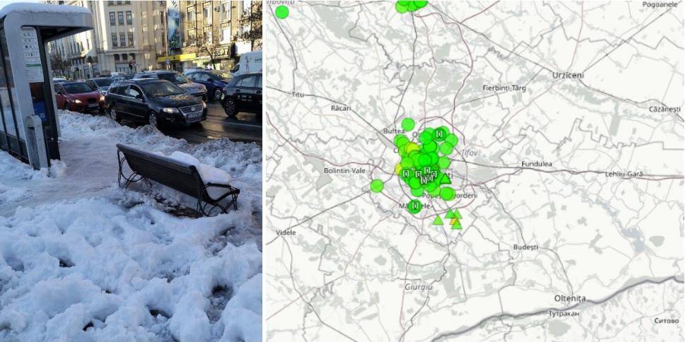 Ninsorile abundente au curățat aerul din Bucureşti. Minime istorice pentru PM2.5 1047817