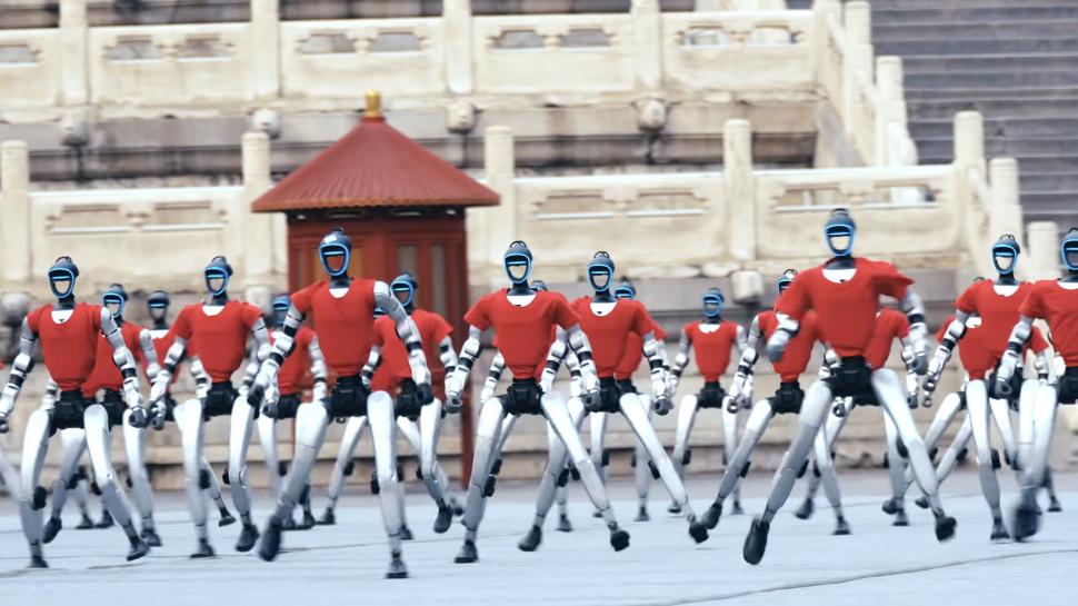 Spectacol cu „armata” de roboți umanoizi Unitree, în fața unui templu UNESCO din China: „S-au rugat” și au dansat în sincron perfect 1049003