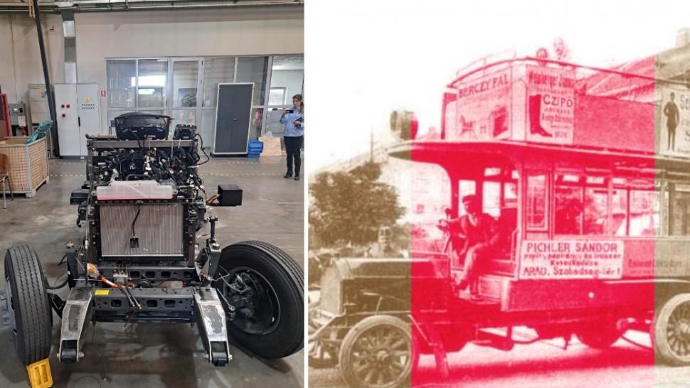 Primele imagini cu replica autobuzului etajat MARTA, fabricat la Arad în 1908: "Este conceput ca un spaţiu cultural mobil" 1050175