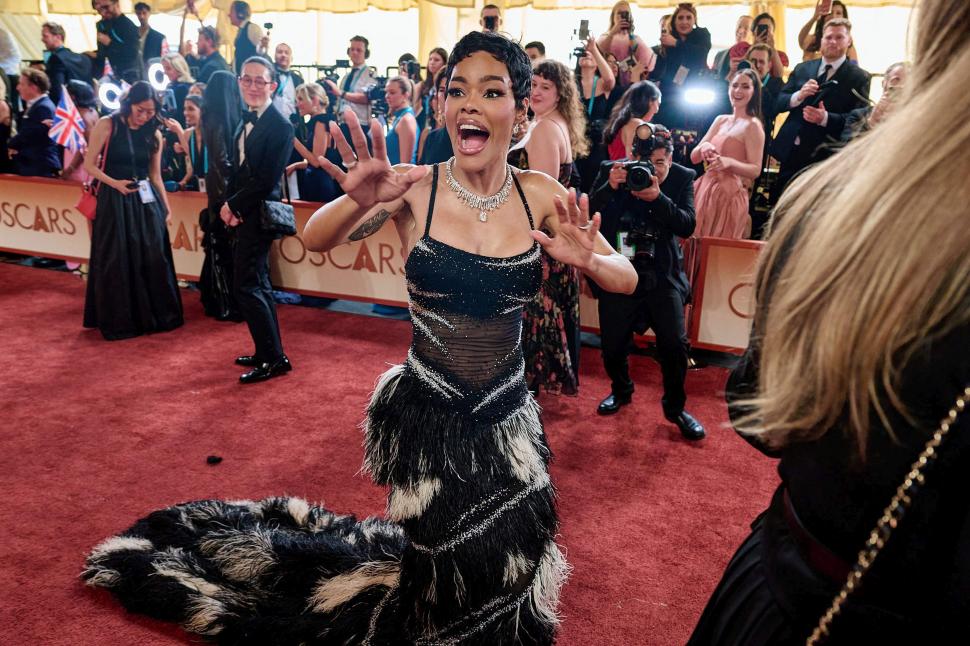 Oscar 2026. Imagini de covorul roșu și momente virale. Emma Stone a purtat „metal lichid”, Javier Bardem a stârnit reacții cu o broșă 1053704