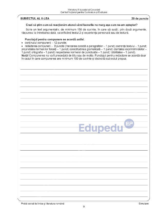 Prima probă din cadrul simulării Evaluării Naționale, boicotată de profesori. Subiectele de la Română primite de elevi 1053822