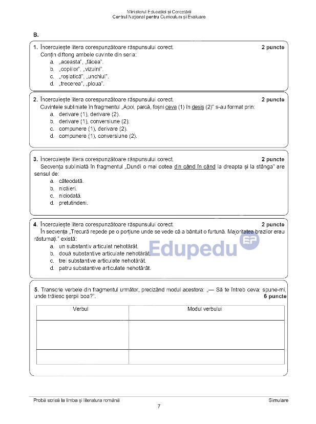 Prima probă din cadrul simulării Evaluării Naționale, boicotată de profesori. Subiectele de la Română primite de elevi 1053824