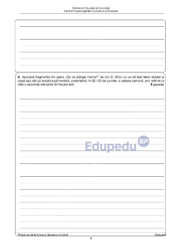 Prima probă din cadrul simulării Evaluării Naționale, boicotată de profesori. Subiectele de la Română primite de elevi 1053825