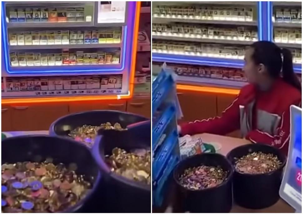 ERATĂ: Imaginile cu plata benzinei cu trei găleți de monede nu au legătură cu scumpirile din cauza războiului 1055364