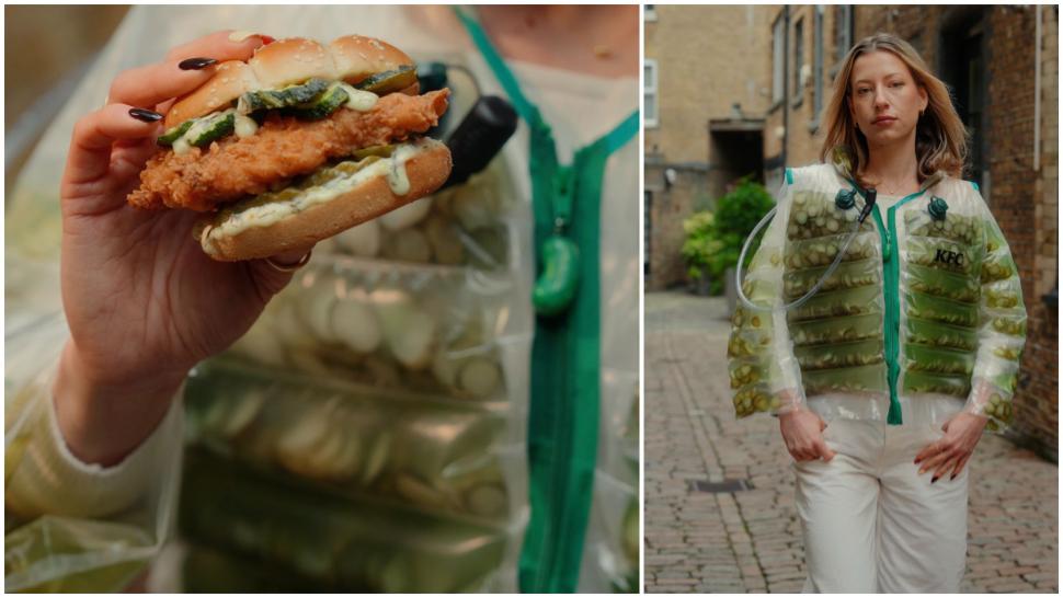 KFC a creat geaca umplută cu saramură și castraveți murați, ca să anunțe un nou produs în meniu 1055690
