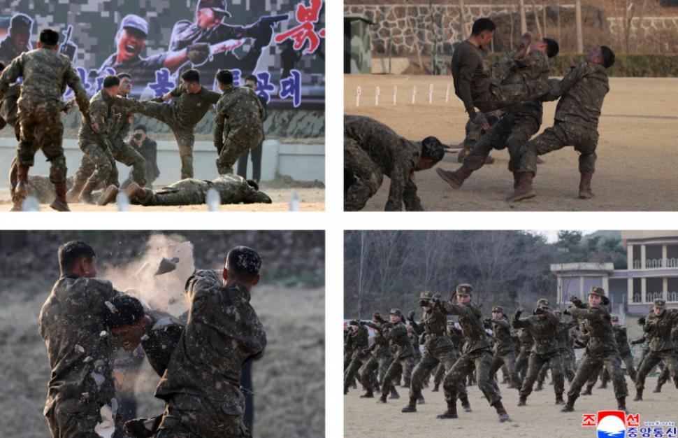 Kim Jong Un s-a distrat grozav urmărind cum soldații lui se lovesc cu baroase și târnăcoape ca să-i arate cât de antrenați sunt 1057995