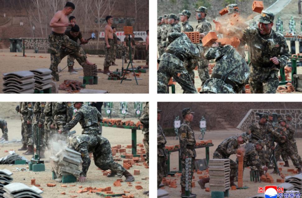 Kim Jong Un s-a distrat grozav urmărind cum soldații lui se lovesc cu baroase și târnăcoape ca să-i arate cât de antrenați sunt 1058002