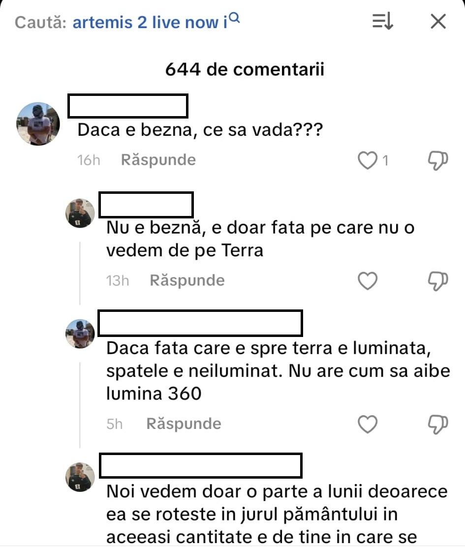 Conspiraționiștii români și negarea Artemis 2. „Și dacă am merge în fiecare zi pe Lună, s-ar găsi unii să spună că nu e adevărat” 1059170