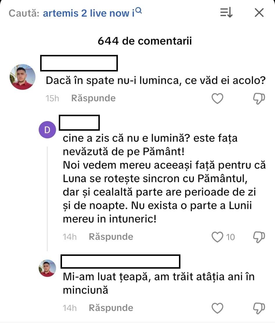 Conspiraționiștii români și negarea Artemis 2. „Și dacă am merge în fiecare zi pe Lună, s-ar găsi unii să spună că nu e adevărat” 1059178