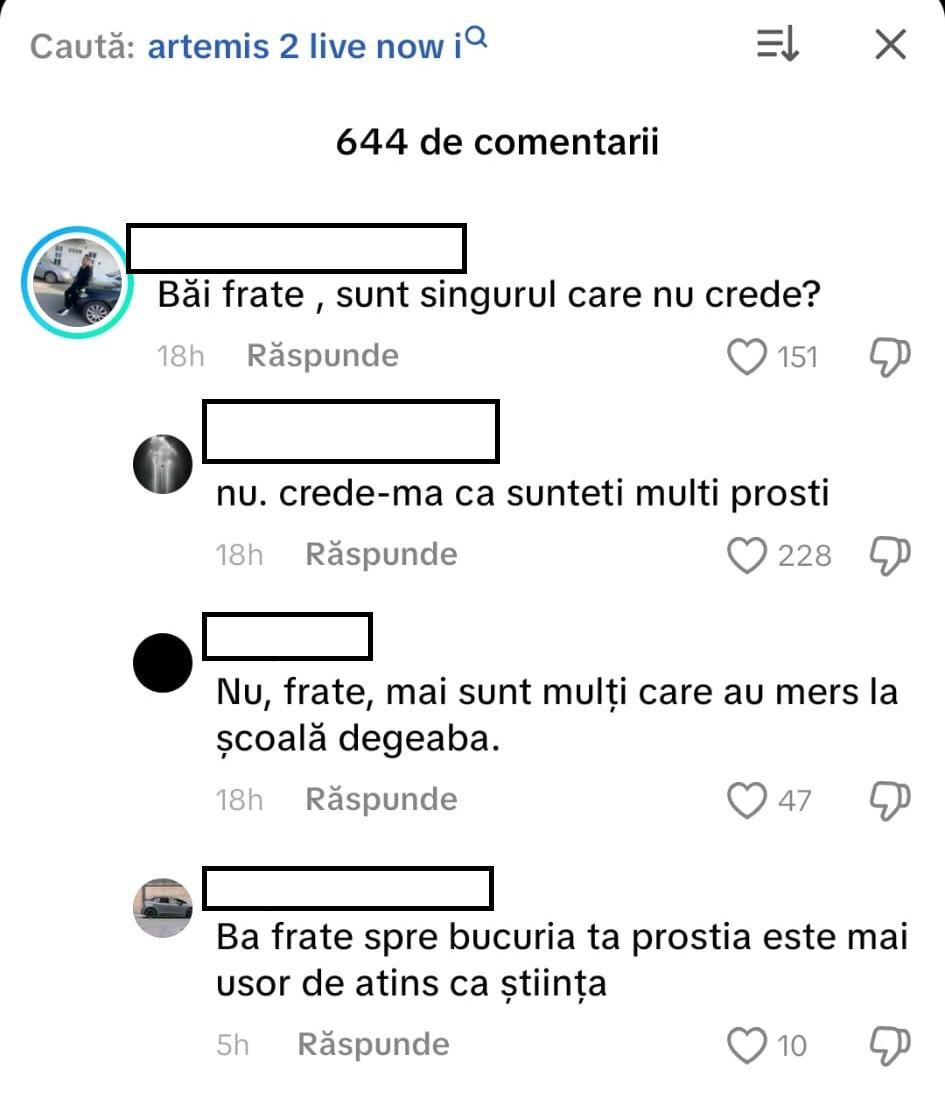 Conspiraționiștii români și negarea Artemis 2. „Și dacă am merge în fiecare zi pe Lună, s-ar găsi unii să spună că nu e adevărat” 1059181