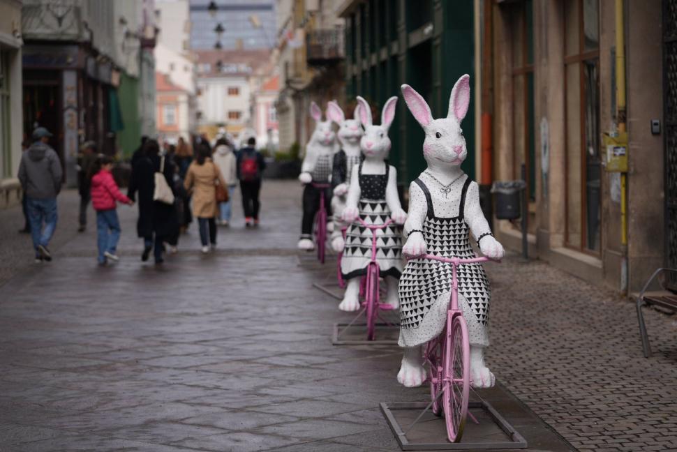 La Timișoara este scandal din cauza „ouălor cu picioare” puse lângă o statuie. Artistul cere să fie mutate, primăria nu vrea 1058984