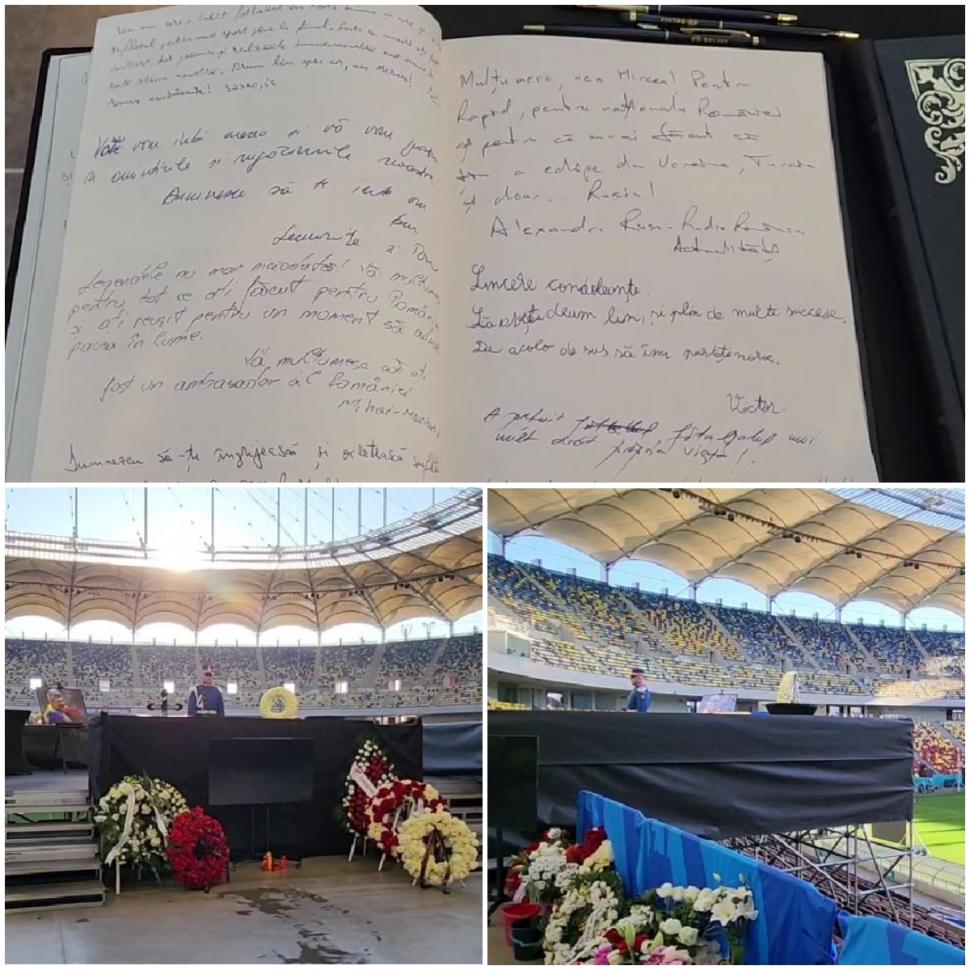 Imagini emoționante de la Arena Națională. Altar de flori în memoria lui Mircea Lucescu. Oamenii îi pot aduce joi un ultim omagiu 1059668