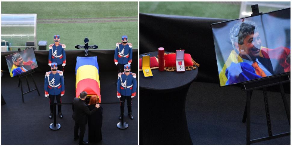 Imagini emoționante de la Arena Națională. Altar de flori în memoria lui Mircea Lucescu. Premierul Bolojan i-a adus un ultim omagiu 1059688